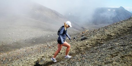 Anna Hutchinson describes running the Tongariro Crossing as hard but fun. Photo / Supplied