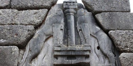 The lion gate at ancient Mycenae, Greece. Photo / Jim Eagles