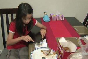 Chinen with the dodgy chicken. Photo / APN