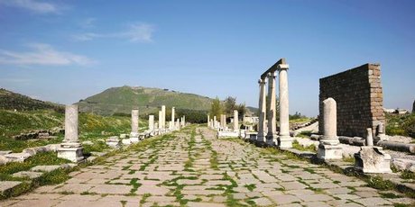 The 'high city' of Pergamon, south of Troy, has the remains of a superb temple and a theatre from the third century BC. Photo / Thinkstock