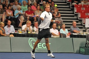 Just 1250 people attended the entire Davis Cup Asia Oceania group I tie between New Zealand and Uzbekistan. Photo / John Borren