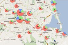 A snapshot of the demolition status of buildings in Christchurch city. Photo / APN