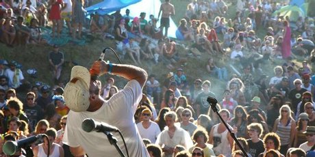 Tom Scott of @Peace performs to the crowd at Splore Festival. Photo / Supplied Tom Scott of @Peace performs to the crowd at Splore Festival. Photo / Supplied