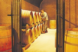 The barrel room at Murdoch James. Photo / Supplied