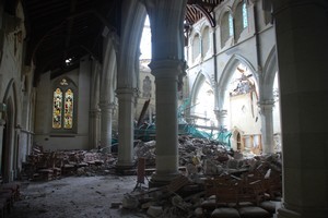 The wrecked interior of the Christchurch Cathedral. Photo / supplied