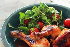 Sweet chilli drumsticks. Photo / Doug Sherring