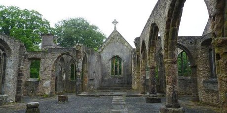 The ruins of Holy Trinity Church in Buckfastleigh, Dartmoor. Photo / Jim Eagles