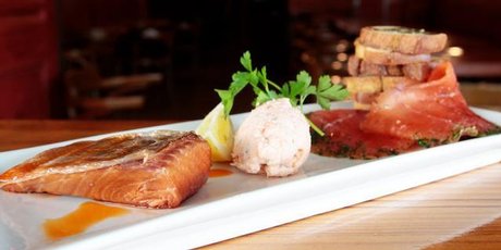Salmon tapas at the Beresford Wine Bar. Photo / Richard Robinson