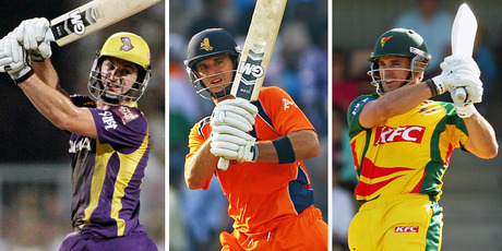 Ryan ten Doeschate has played for Kolkata, the Netherlands, Tasmania and Otago. Photos / AP, Getty, Photosport