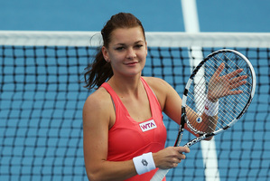 Agnieszka Radwanska of Poland thanks the crowd after winning her quarter final match against Elena Vesnina of Russia during day four of the 2013 ASB Classic. Photo / Getty Images