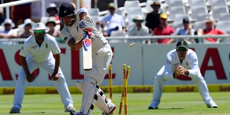 Brendon McCullum had no answer to Vernon Philander's skill. Photo / AFP