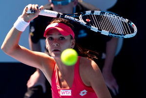 Agnieszka Radwanska in action against Greta Arn during the ASB Classic. Photo / Dean Purcell