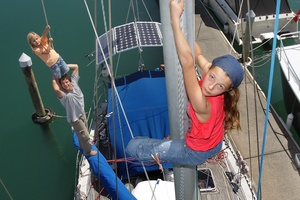 The French acrobatic family sail into Tauranga to hangout for awhile. Photo / John Borren