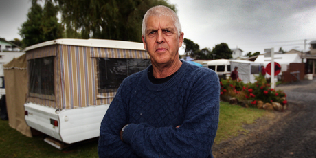Mike Savage says he was given a $20 note with ex-All Black Keith Robinson's signature on it after a 2002 run-in with the player in the Coromandel. Photo / Doug Sherring
