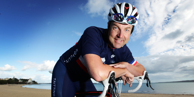 Middle-aged cyclist Jeremy Turner took up riding after his wife began entering Ironman competitions. He's now fitter than he's ever been. Photo / Doug Sherring