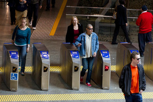 Hop barriers were introduced to Britomart last year. Photo / Steven McNicholl