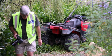 The quad bike involved in the accident. Photo / Hawkes Bay Today
