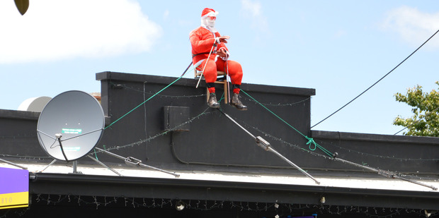 Santa is still missing from his perch atop Whangarei's Sabai Thai Restaurant after being stolen last week. Photo / John Stone