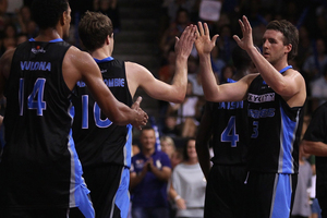 Daryl Corletto of the Breakers supports the team during the round 22 NBL match between the New Zealand Breakers and the Cairns Taipans. Photo / Getty Images.