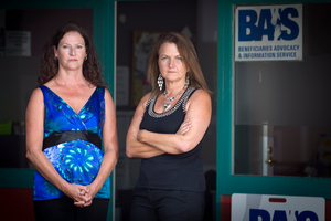 Kaz Keys (left) and Karen Pattie are worried about the future of their beneficiaries advice service. Photo / Natalie Slade