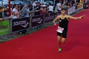 Charlotte Bellis completes the Taupo Ironman. Photo / Twitter