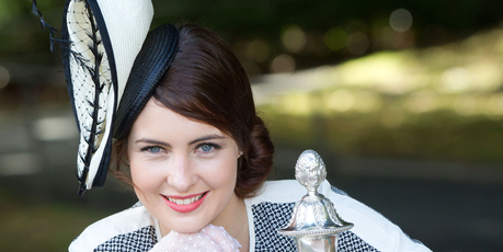 Cambridge 20-year-old Claudia Campbell won the Prix de Fashion during Derby Day at Ellerslie. Photo / Richard Robinson
