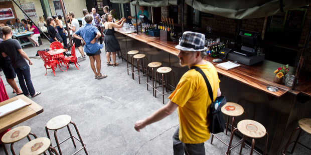Outside bar at Golden Dawn, Ponsonby. Photo / Richard Robinson