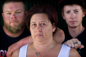 Darlene Fiveash and her sons Steven (left) and Henry (right). Photo / Stephen Parker