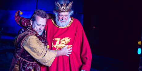 Michael Hurst as The Fool and Michael Neill as Lear in 'King Lear'. Photo / Oliver Rosser