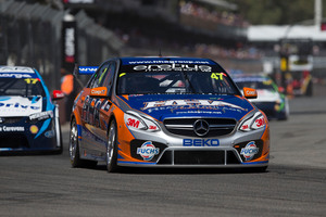 Tim Slade worked hard at the back of the field during the Clipsal 500 in Adelaide. Pictures / Edge Photographics