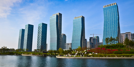 South Korea has invested heavily in the airport city of New Songdo but sociologist Richard Sennett describes it as a "stupefying" place. Photo / Supplied
