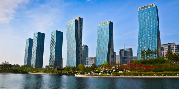 South Korea has invested heavily in the airport city of New Songdo but sociologist Richard Sennett describes it as a "stupefying" place. Photo / Supplied