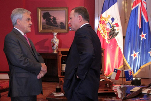 New Zealand Prime Minister John Key meets with Chilean President Sebastian Pinera in Santiago. Photo / supplied