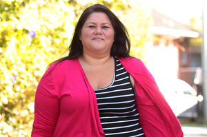 April Blanchette-Matthews, of Devonport, shops in South Auckland. Photo / Doug Sherring