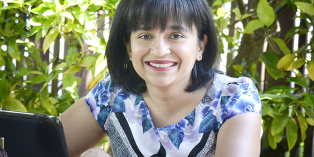 As it should be for everyone, home is Nalini Singh's happy place. Photo / Supplied