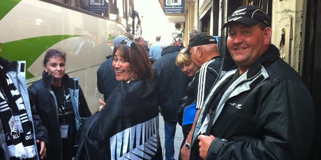 All Black fans head to a Four-Nations test. Photo / James Ihaka