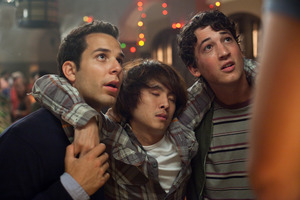 Skylar Astin, Justin Chon and Milles Teller in 21 and Over. Photo / Supplied