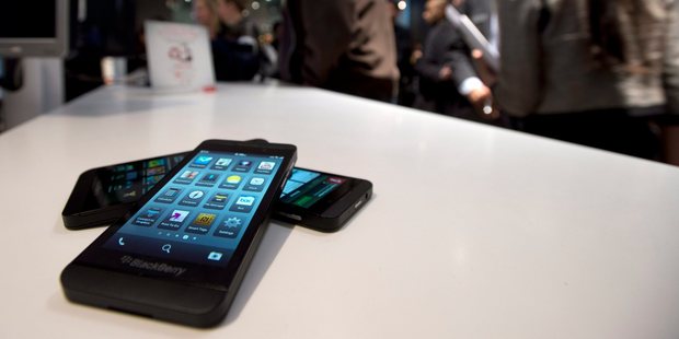 The Blackberry Z10 goes on sale in Toronto. Smartphones are projected to chew through a whopping 2.66GB of data per month by 2017. Photo / AP