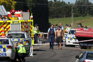 The crash scene on Welcome Bay Road. Photo / APN