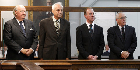 Lombard Finance directors Lawrence Bryant, Bill Jeffries, Michael Reeves and Douglas Graham are challenging their convictions. Photo / Mark Mitchell