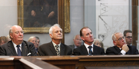 Lombard Finance directors Lawrence Bryant, Bill Jeffries, Michael Reeves and Douglas Graham are challenging their convictions. Photo / Mark Mitchell