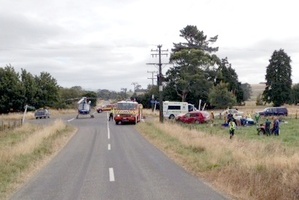 Car Crash South Road No 2, Eketahuna. Photo / Supplied