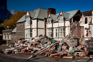 The earthquake damaged Provincial Council Chambers in Christchurch, which also housed a Belgian beer bar. Photo / Supplied