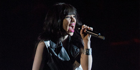 Carly Rae Jepsen performs at London's O2 arena. Photo/AP