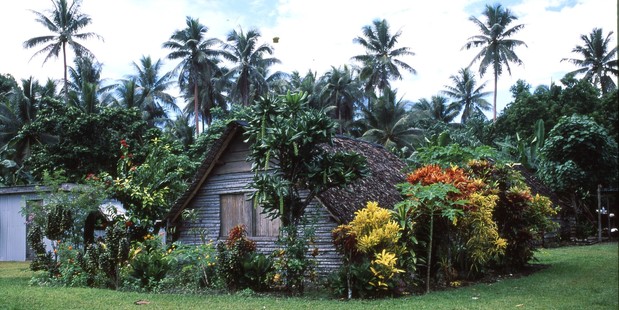 A colourful house on Espiritu Santo. Photo / Paul Rush
