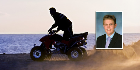Families are concerned at the number of young tourists dying or getting injured in workplaces, farms, and in adventure tourism. Inset: Quadbike crash victim Tom Sewell. Photo / Thinkstock