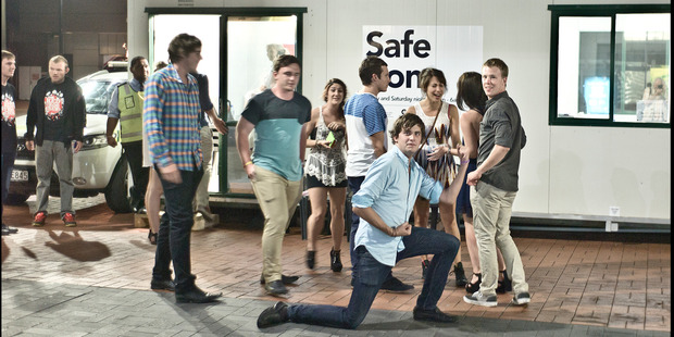 The downtown Safe Zone is a temporary shelter for drunk or injured party-goers. Photo / Neville Marriner