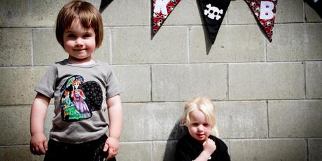 Jem Coursey models his mother Katie's range of baby clothes. Photo / Sarah Ryland
