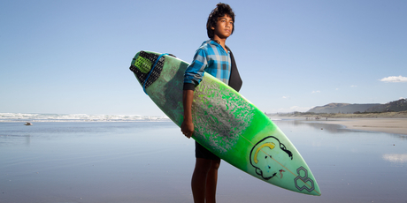 George Maoate has not been in the water by himself since the shark attack. Photo / Richard Robinson