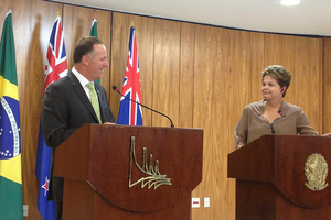 John Key met Brazil's Dilma Rousseff (right) and three other Presidents on his Latin American mission. Photo / Supplied